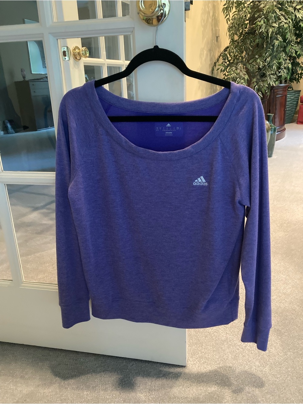 Adidas: Women’s Purple Scoop-Neck Long Sleeve Sweatshirt: S